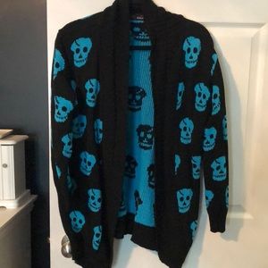 Blue Skull Cardigan- L/XL